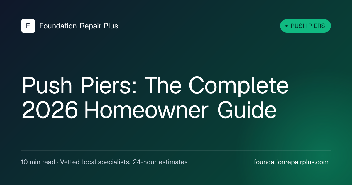 Push Piers: The Complete 2026 Homeowner Guide | Foundation Repair Plus